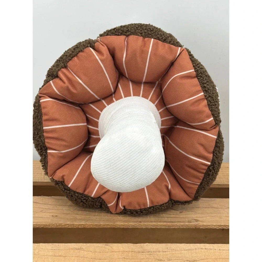 Mushroom‎ Plush Decorative Pillow Brown Sherpa Corduroy Cottagecore Decor